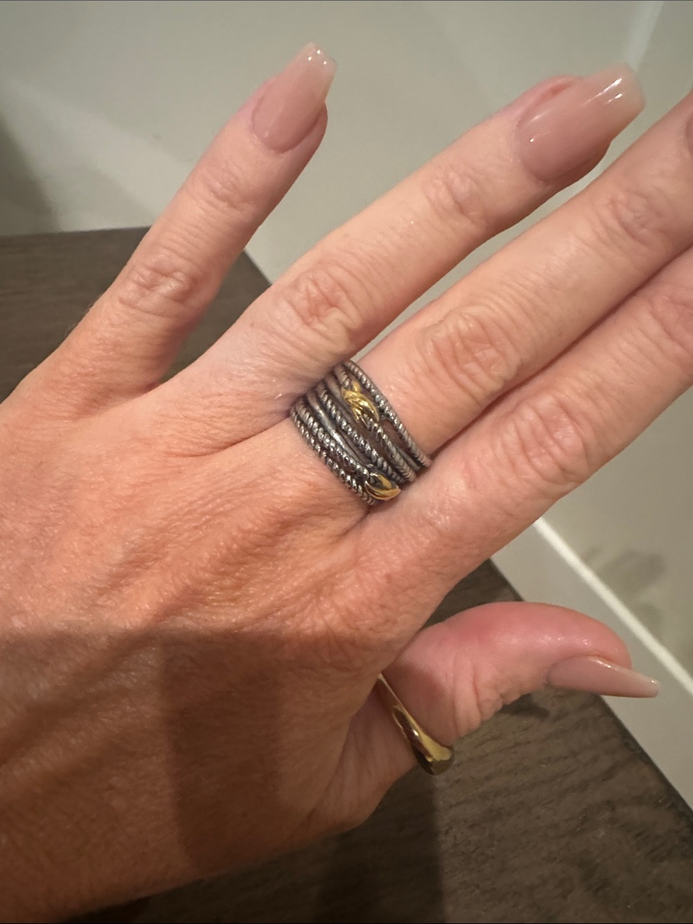 Rope stack ring. Popular David Y looking ring. Unsure of size most likely 6 1/2